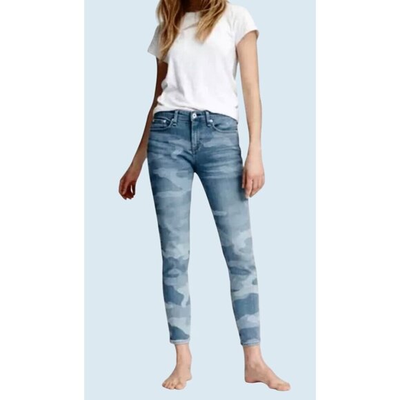 RAG & BONE Cate Mid Rise Ankle Straight Camo Print Jeans Sz 26 - Picture 1 of 8